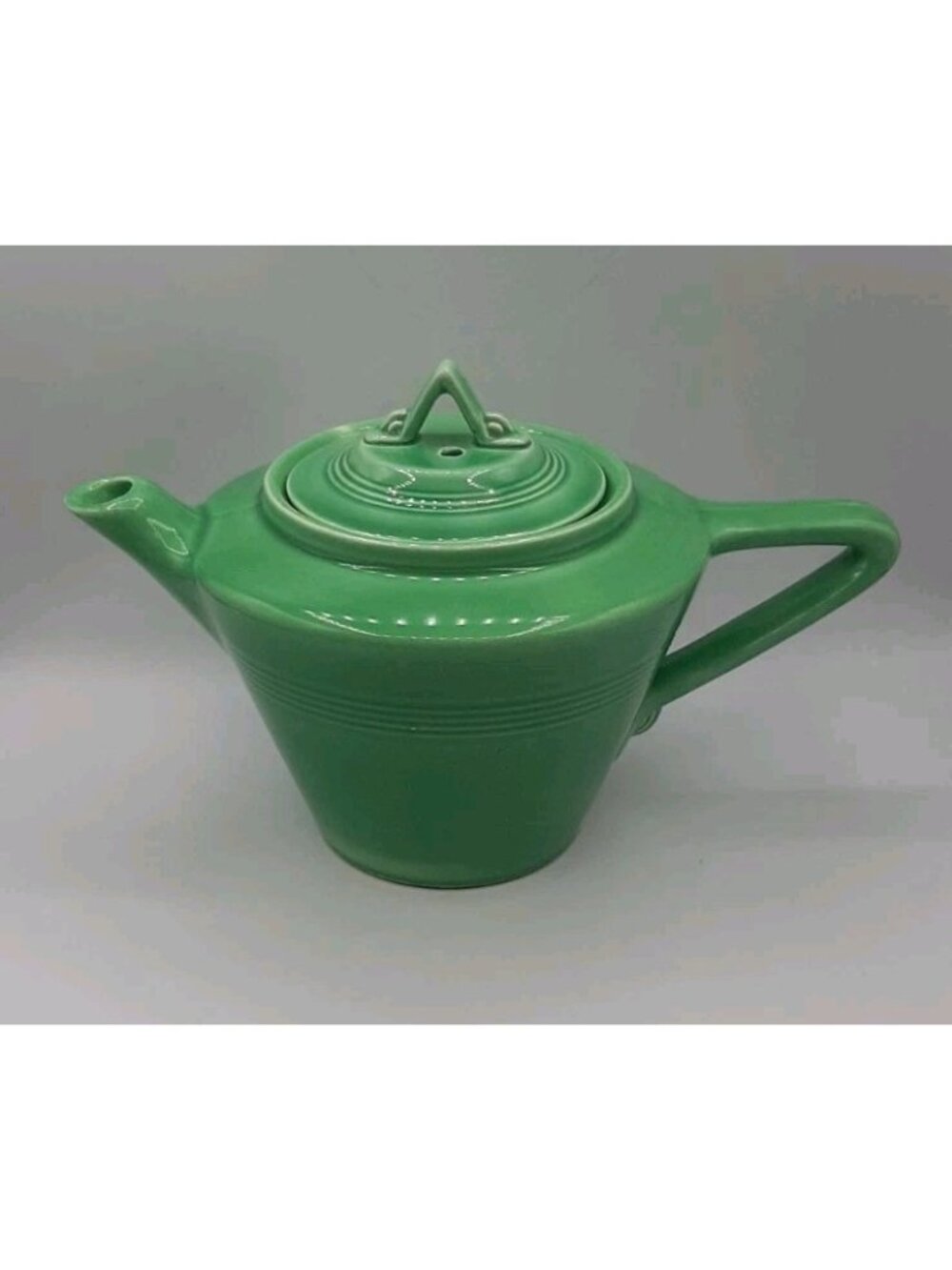 Vintage HARLEQUIN Teapot Fiesta 1940s Homer Laughlin Original Green Art Deco